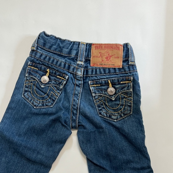 True Religion Baby Billy Blue Jeans Sz 12-18 Months Adjustable Waist Cotton - Picture 3 of 9